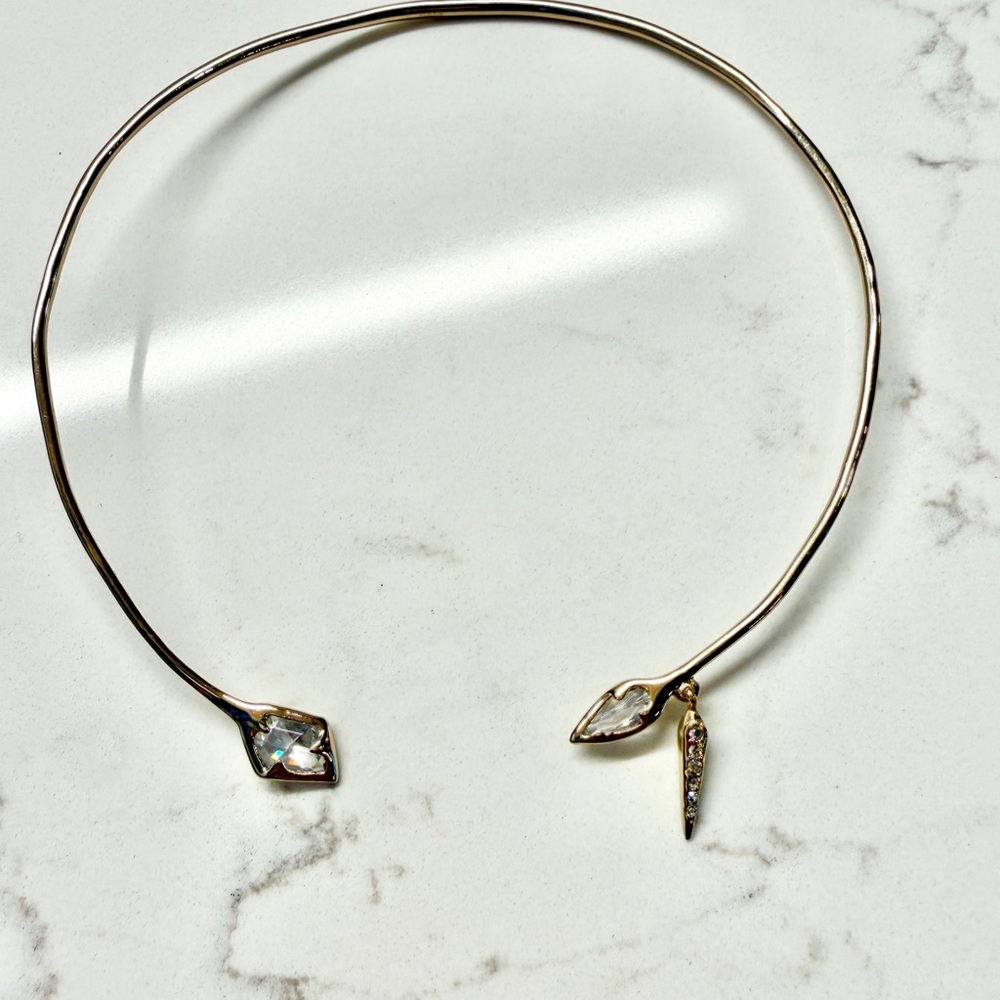 Alexis Bittar Gold Necklace with Crystal Accents